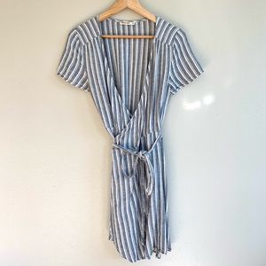 Marine Layer Frances Wrap Dress in Blue Stripe